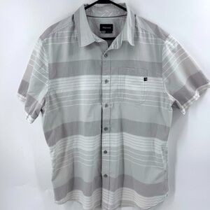 Marmot Gray & Wht ShortSleeve Button Down‎ Shirt- Size X- Large